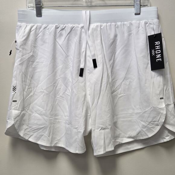 RHONE Other - Rhone Men's Large Extra Mile Run Shorts Lined White Performance Comfort Stretch
